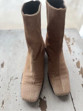 🤍 ANNE KLEIN Haircalf Square-Toe Ankle Boots